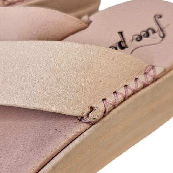 Free People Womens Leather Platform Sandals, Thongs, Flipflops, Pink, 40/9 - Picture 8 of 8